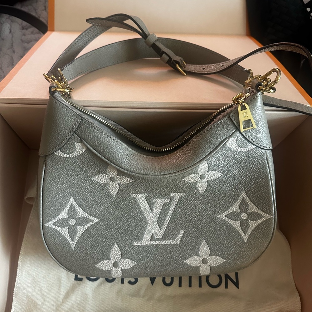 Louis Vuitton Bagatelle Bicolor Monogram Empreinte Tourterelle Crème M46112 Bag